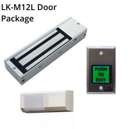 LK-M12L 1200 LBS Magnetic lock Kit, Motion Sensor and Request to Exit Button Package